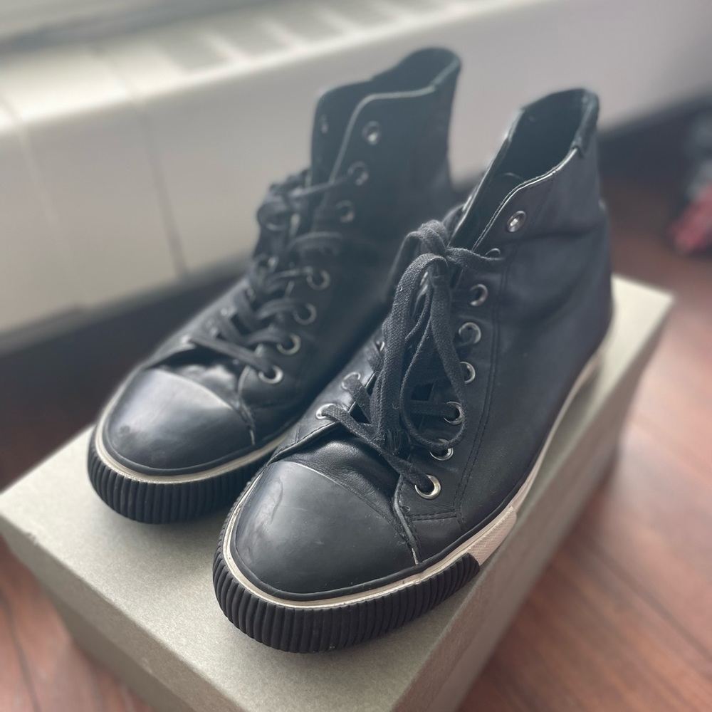 AllSaints black leather high tops. Mens size 9